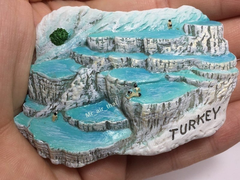 WitnyStore Tiny 2Â½" Pamukkale in Denizli Turkey TÃ¼rkiye Magnet - Miniature Hand Made Resin 3D Asia Landmark Tourist Attractions Decorative Refrigerator Fridge Magnets DÃ©cor Collectible Souvenirs Gifts - Image 4